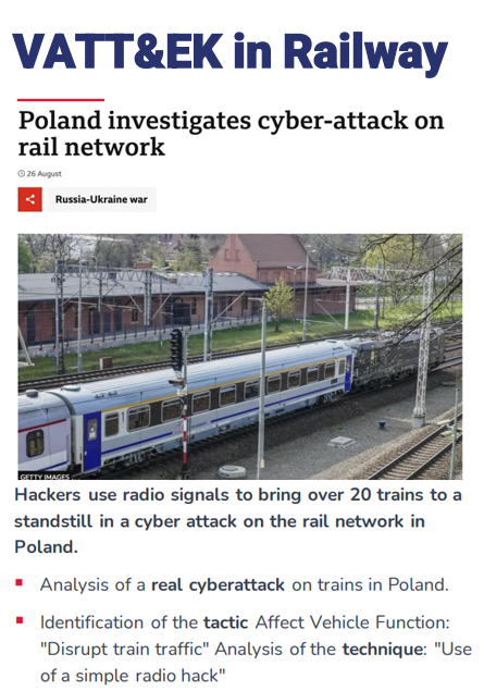 Hackers use radio signals to bring over 20 trains to a standstill in a cyber attack on the rail network in Poland - VATT&EK - YektaIT